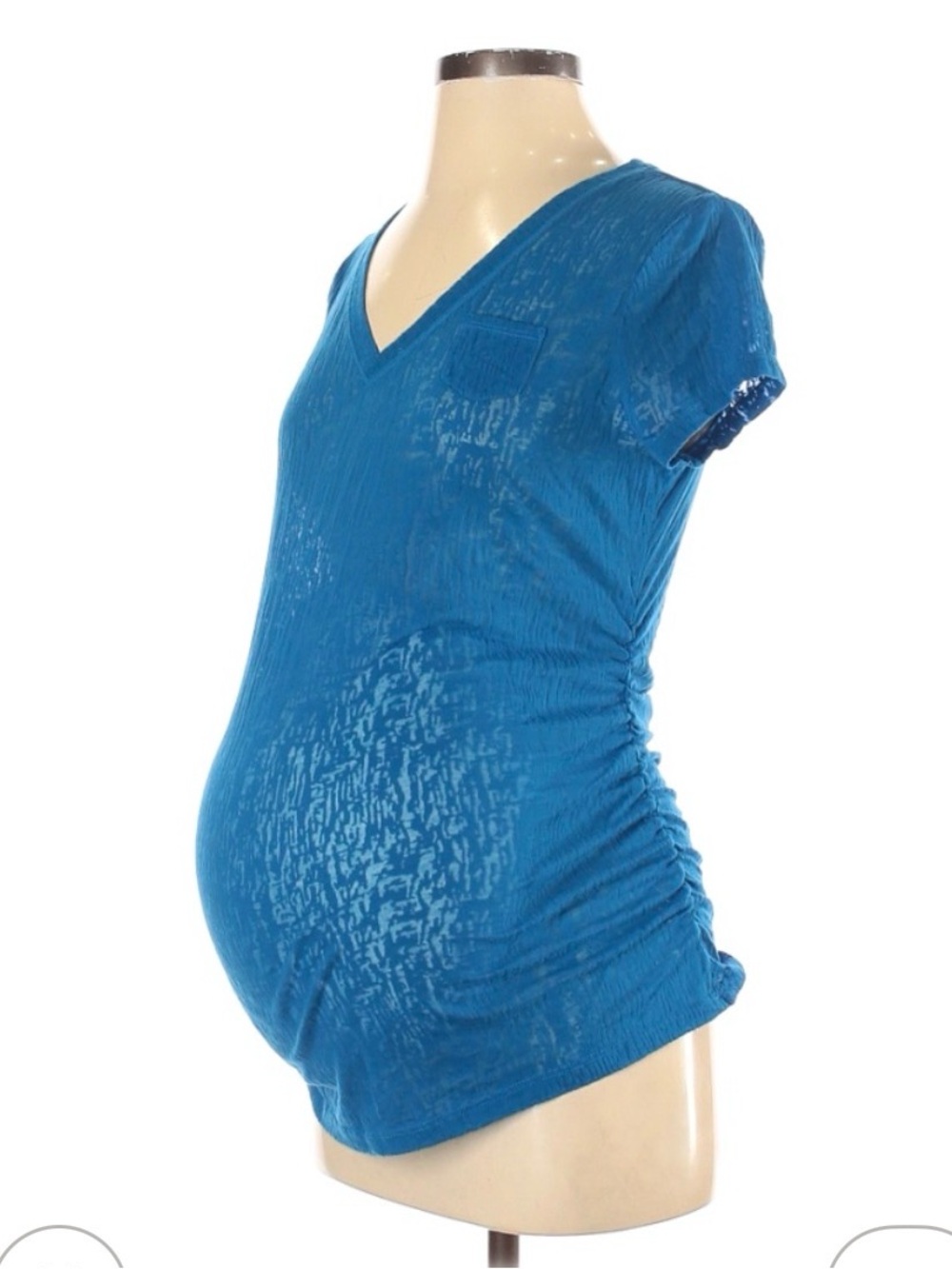 LIZ LANGE MATERNITY Bright Blue V-Neck Tee